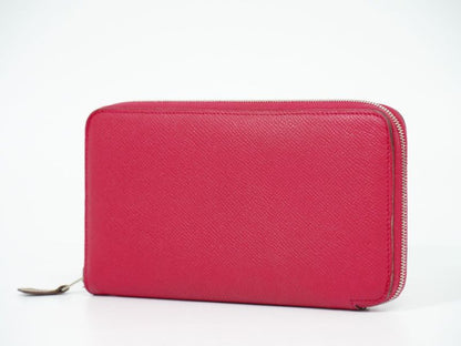 Authentic Hermes Azap Silk Inn Vaux Epson Leather Round Zipper Long Wallet A