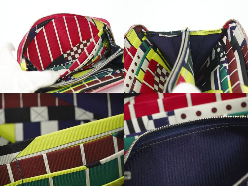 Authentic Hermes Azap Silk Inn Vaux Epson Leather Round Zipper Long Wallet A