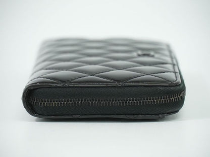 Authentic Chanel Coco Mark Matelasse Round Zipper Long Wallet Long Wallet
