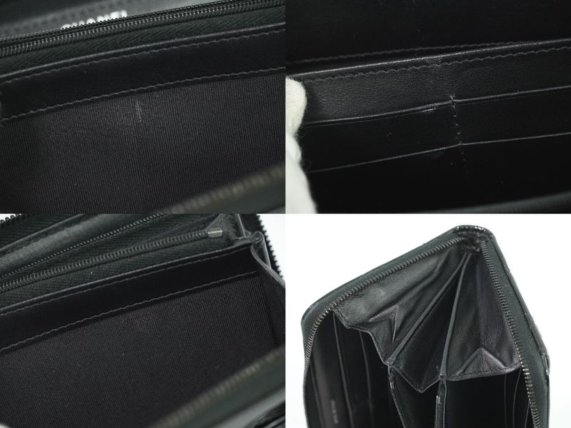 Authentic Chanel Coco Mark Matelasse Round Zipper Long Wallet Long Wallet