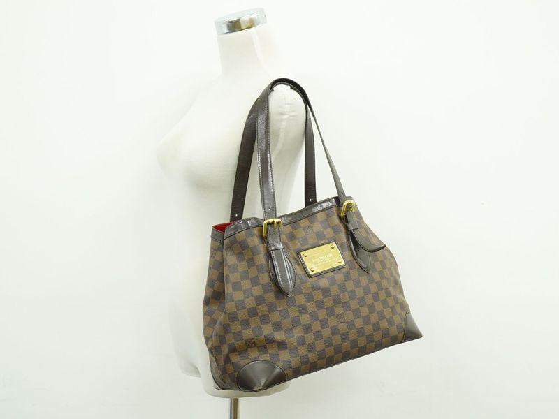 Authentic Louis Vuitton LV Hampstead GM Damier Ebène Tote Handbag Brown N51203
