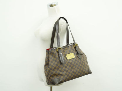 Authentic Louis Vuitton LV Hampstead GM Damier Ebène Tote Handbag Brown N51203