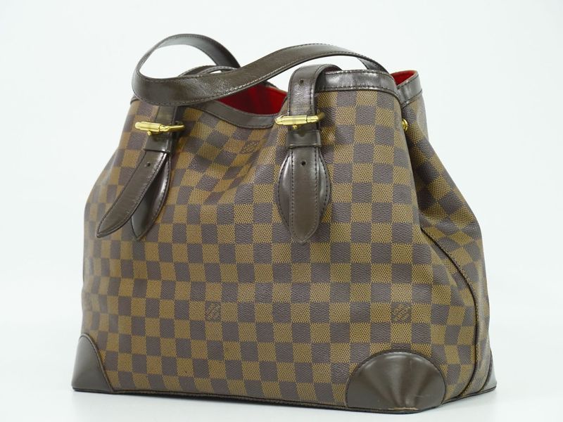 Authentic Louis Vuitton LV Hampstead GM Damier Ebène Tote Handbag Brown N51203