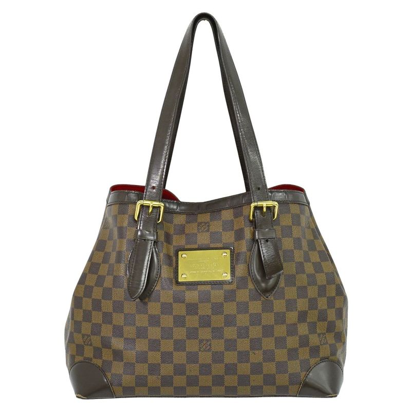 Authentic Louis Vuitton LV Hampstead GM Damier Ebène Tote Handbag Brown N51203