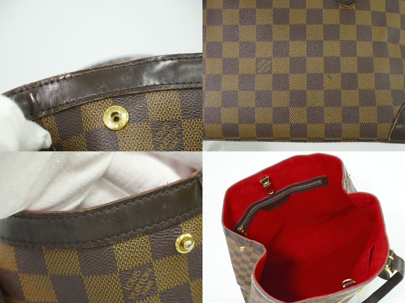 Authentic Louis Vuitton LV Hampstead GM Damier Ebène Tote Handbag Brown N51203