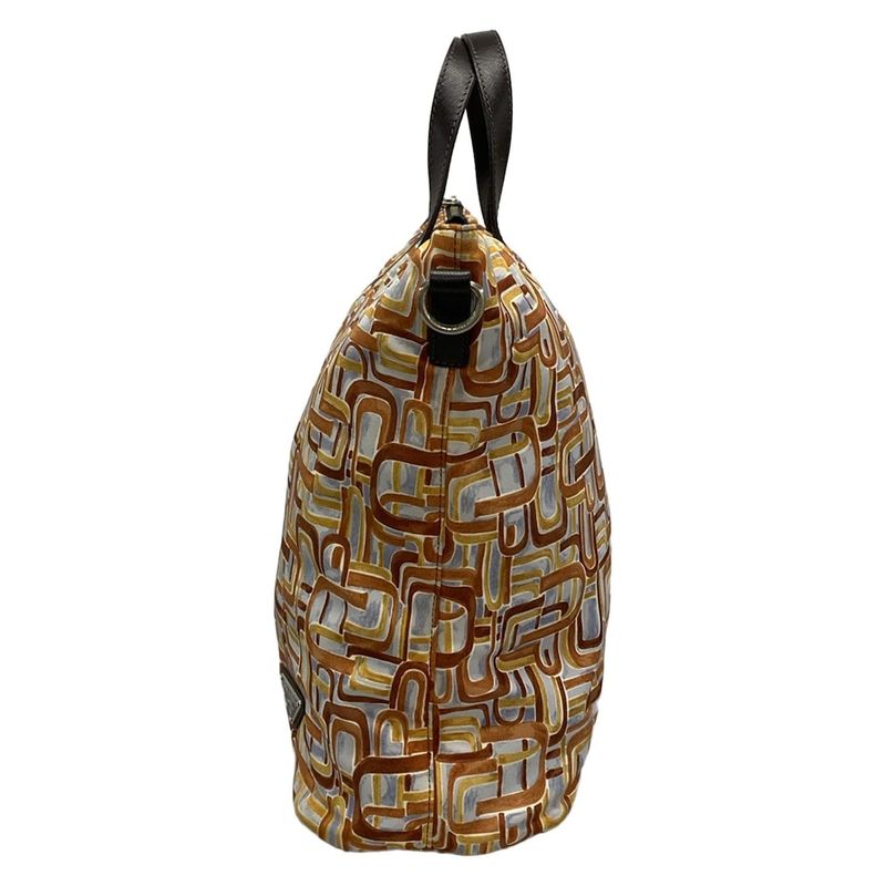 Prada Handbag - B2052a Brown X Light Grey X Multi Leather