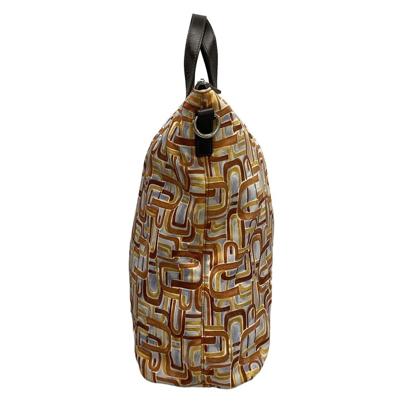 Prada Handbag - B2052a Brown X Light Grey X Multi Leather