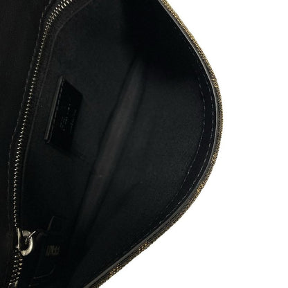 Fendi Shoulder Bag Baguette Slim Clutch Multicolor Fabric Bag 7m0295 Dark Brown