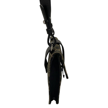 Fendi Shoulder Bag Baguette Slim Clutch Multicolor Fabric Bag 7m0295 Dark Brown