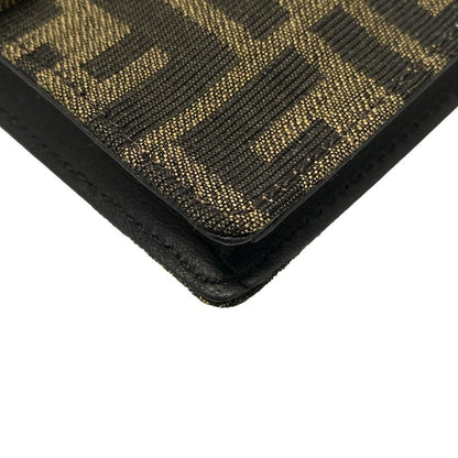 Fendi Shoulder Bag Baguette Slim Clutch Multicolor Fabric Bag 7m0295 Dark Brown