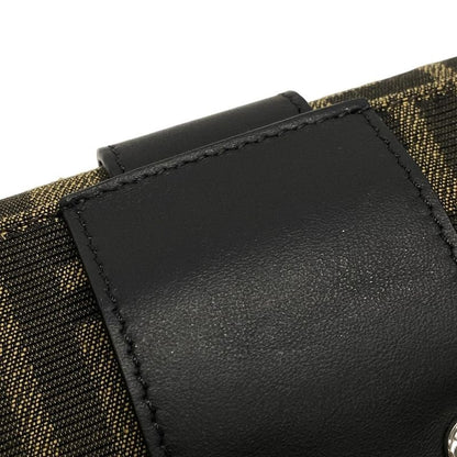 Fendi Shoulder Bag Baguette Slim Clutch Multicolor Fabric Bag 7m0295 Dark Brown