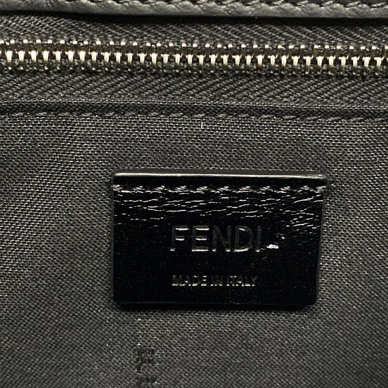 Fendi Shoulder Bag Baguette Slim Clutch Multicolor Fabric Bag 7m0295 Dark Brown