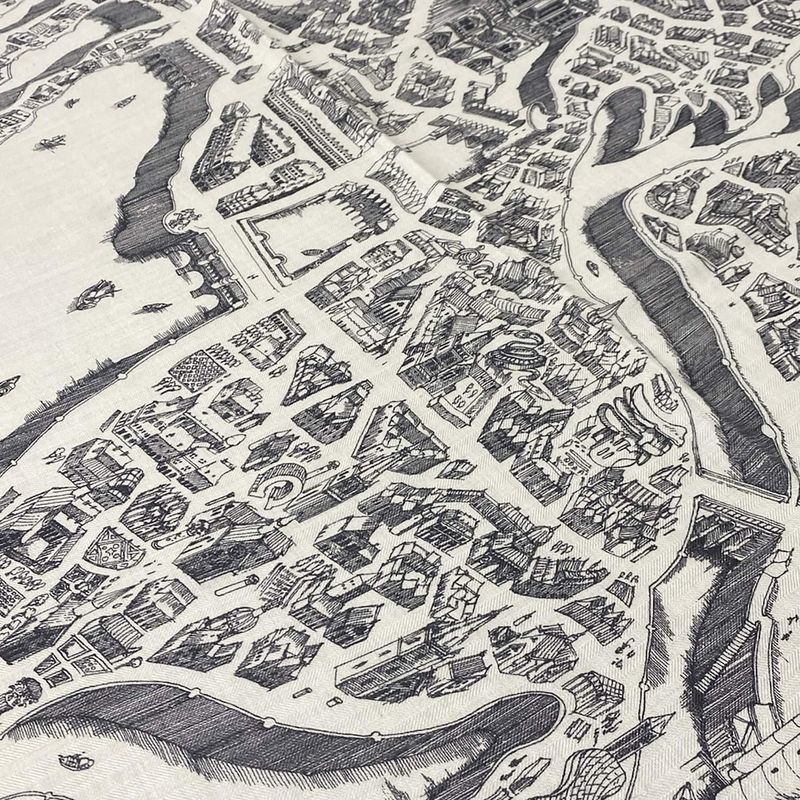 Hermes Stole (shawl) Carré 140/carré Géant White And Brown LA CITE Cavaliere