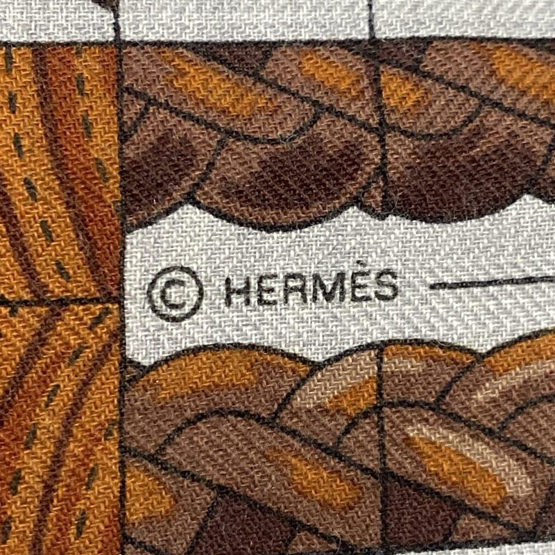 Hermes Stole (shawl) Carré 140/carré Géant Green×pink×multi Coaching Cashmere