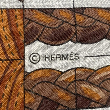 Hermes Stole (shawl) Carré 140/carré Géant Green×pink×multi Coaching Cashmere