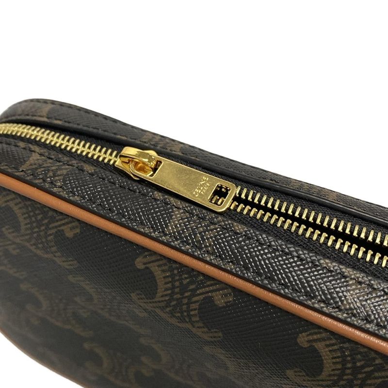 Celine Shoulder Bag Cuir Triomphe Mini Camera Tan (black And Brown) And Multi