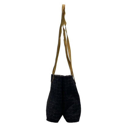 Hermes Tote Bag Amedava Cabas Deux Poches Black And Light Brown Gold Hardware