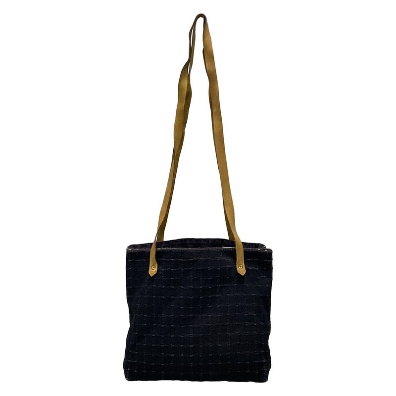 Hermes Tote Bag Amedava Cabas Deux Poches Black And Light Brown Gold Hardware