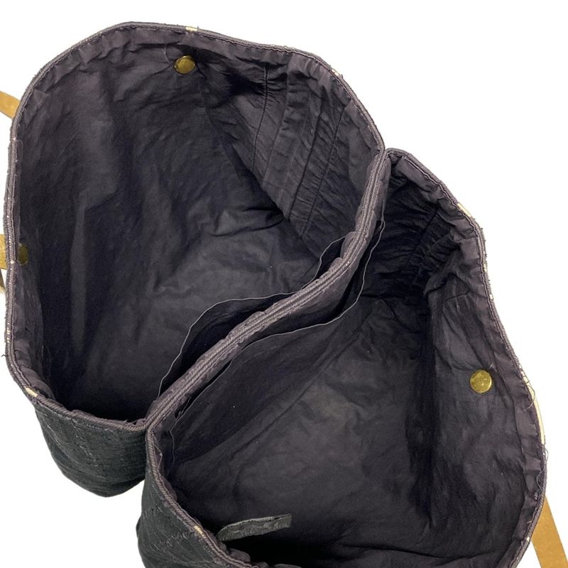 Hermes Tote Bag Amedava Cabas Deux Poches Black And Light Brown Gold Hardware