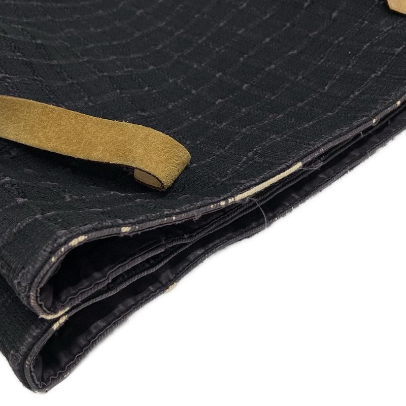 Hermes Tote Bag Amedava Cabas Deux Poches Black And Light Brown Gold Hardware