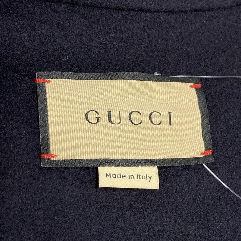 Gucci Blouson Size 46 S Men's Double Face Wool Jacket 762521 Dark Navy Zip Up /