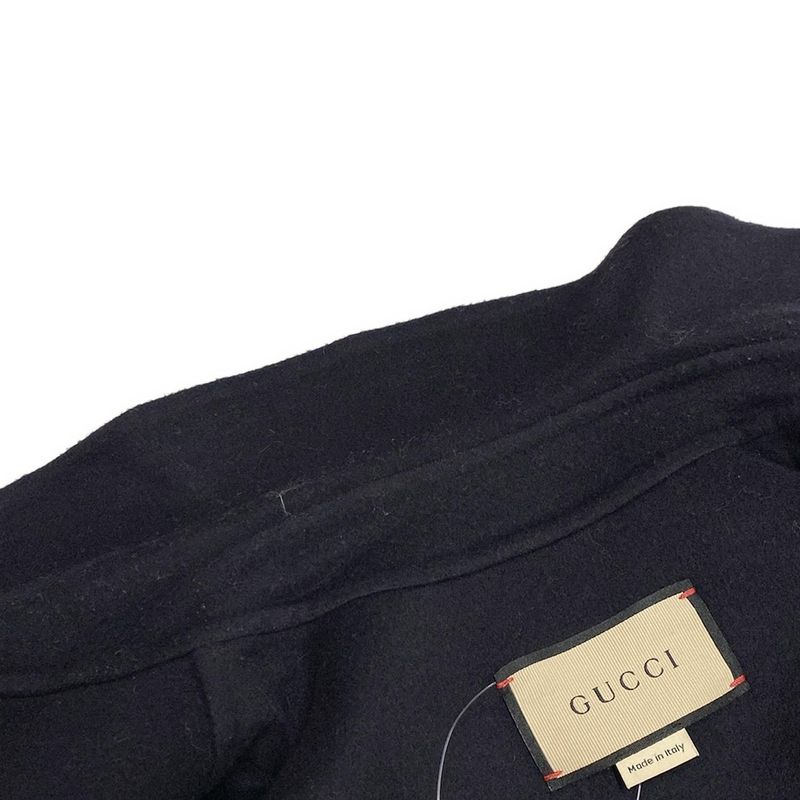 Gucci Blouson Size 46 S Men's Double Face Wool Jacket 762521 Dark Navy Zip Up /