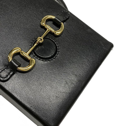 Gucci Shoulder Bag Horsebit 1955 625615 Black Mini Bag Leather