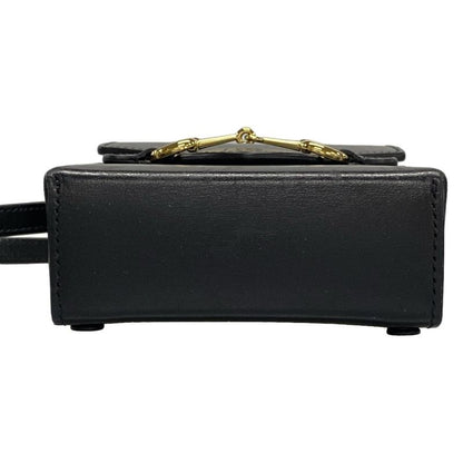 Gucci Shoulder Bag Horsebit 1955 625615 Black Mini Bag Leather