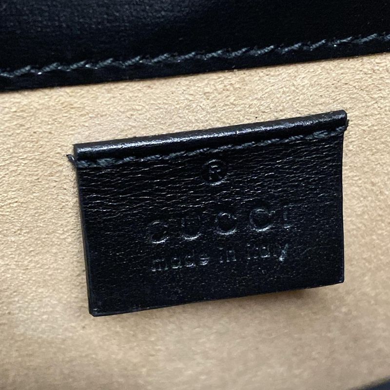 Gucci Shoulder Bag Horsebit 1955 625615 Black Mini Bag Leather