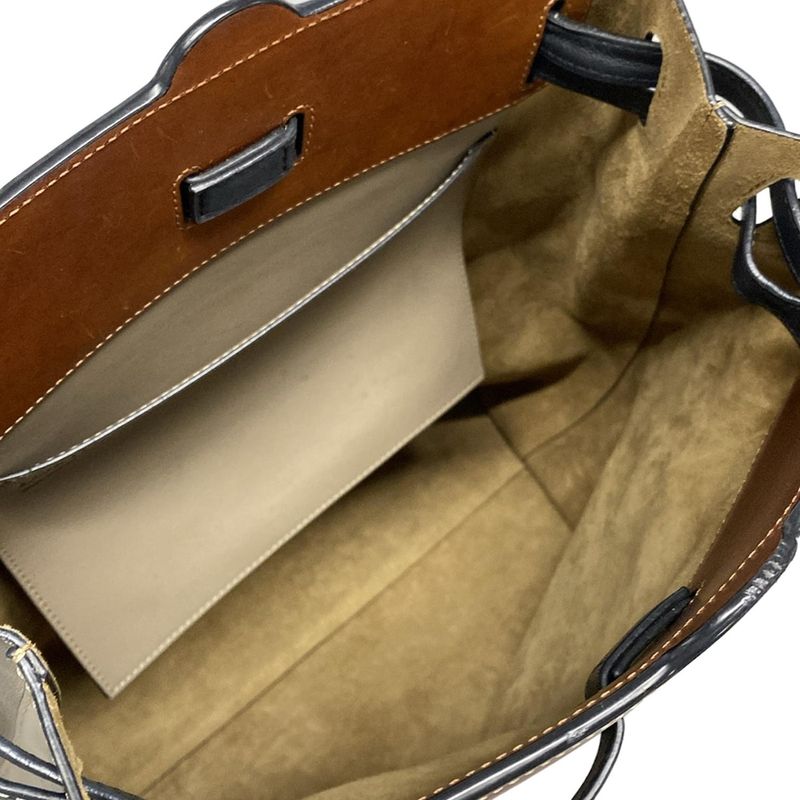 Loewe Tote Bag Razotote Gray-brown-black Leather