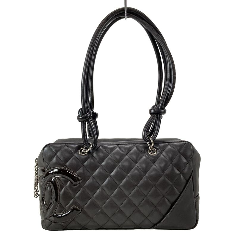 Chanel Shoulder Bag Cambon Line Bow Ring Bag A25171 Dark Brown Leather Lambskin