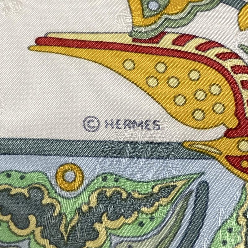 Hermes Scarf Carré 90 Light Yellow Light Blue And Multi Ciels Byzantins