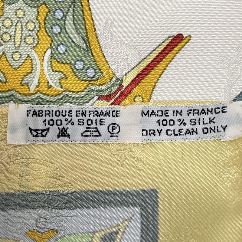 Hermes Scarf Carré 90 Light Yellow Light Blue And Multi Ciels Byzantins