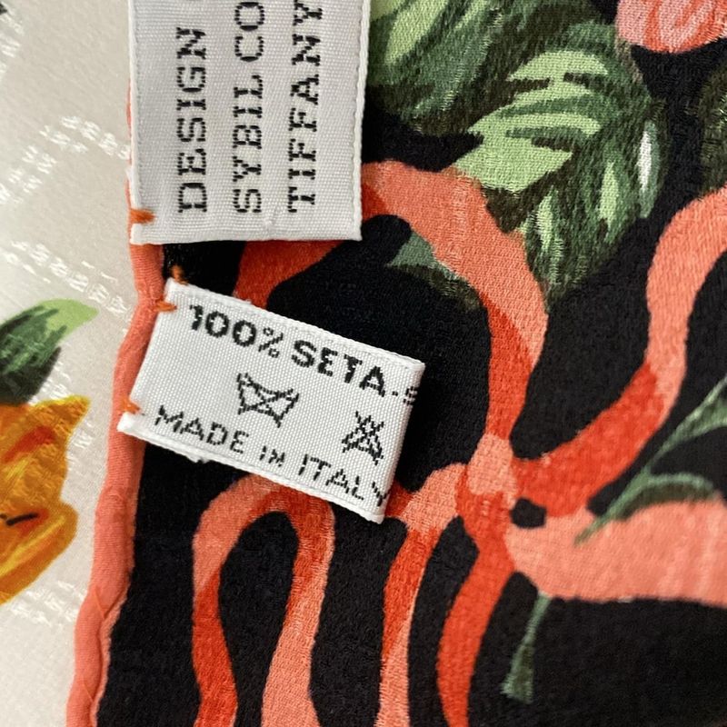 Tiffany & Co Scarf - White Black And Multi Floral Pattern