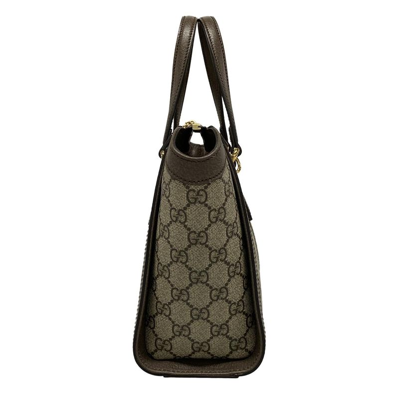 Gucci Ophidia GG Small Tote Bag 547551 Beige X Dark Brown X Multi Leather