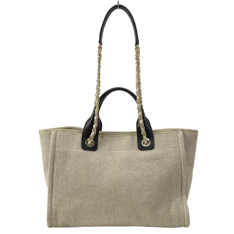 Chanel Tote Bag Small Shopping Bag/deauville Line As3257 Light Gray×black