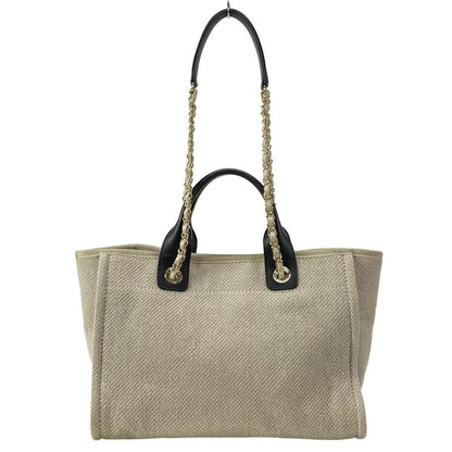 Chanel Tote Bag Small Shopping Bag/deauville Line As3257 Light Gray×black