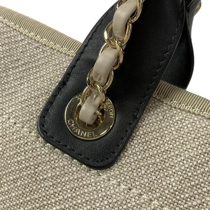 Chanel Tote Bag Small Shopping Bag/deauville Line As3257 Light Gray×black