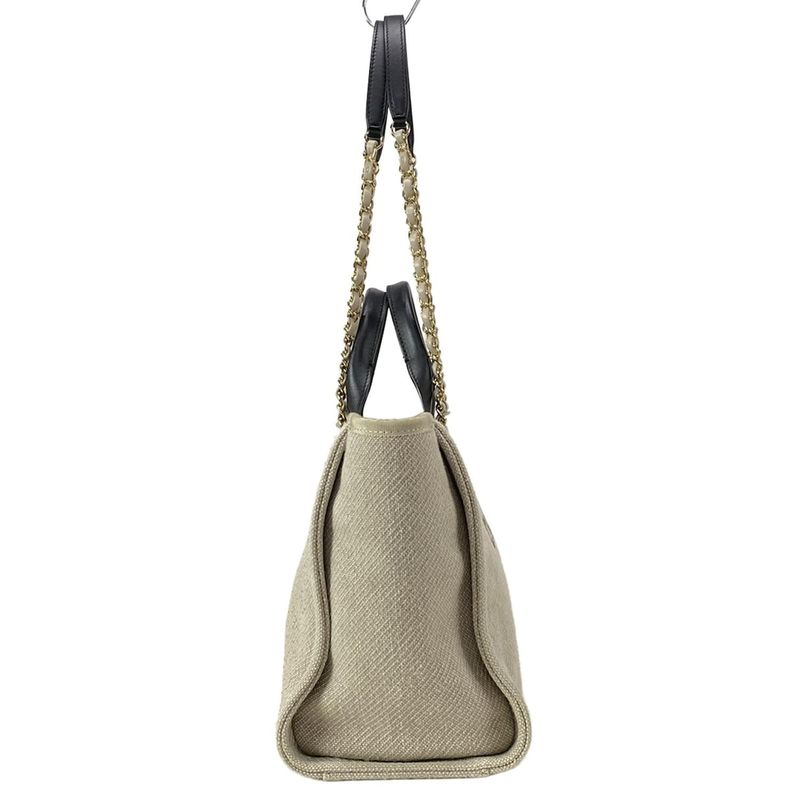 Chanel Tote Bag Small Shopping Bag/deauville Line As3257 Light Gray×black