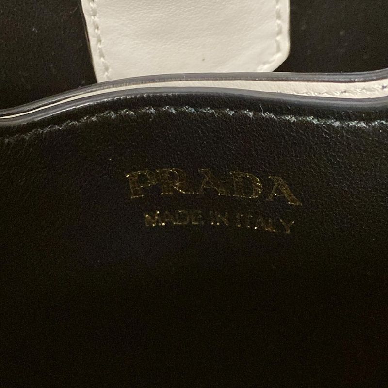 Prada Handbag Paniesmall 1ba217 White Leather