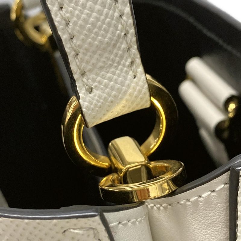 Prada Handbag Paniesmall 1ba217 White Leather