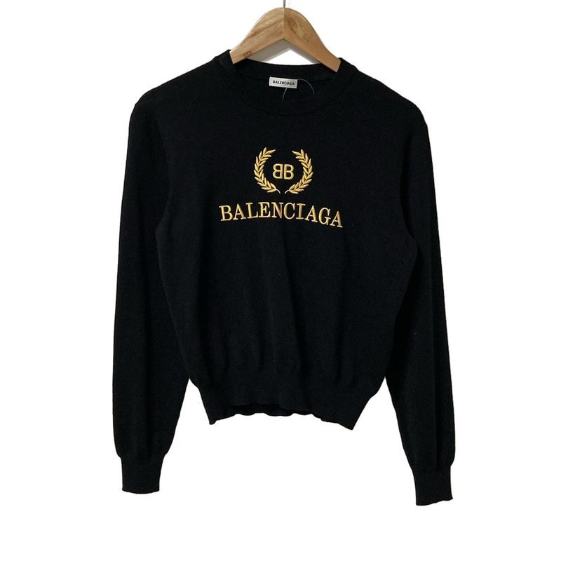Balenciaga Long Sleeve Sweater Size XS Women - 542607 Black And Yellow