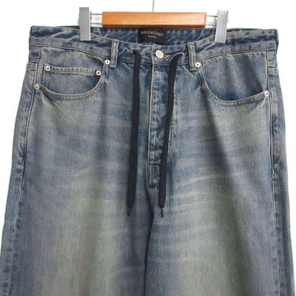 Balenciaga 24SS Oversize Baggy Denim Pants 786643 Tqw55 Drawstring Oversized