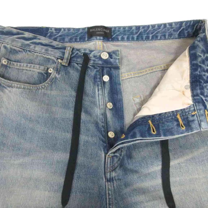 Balenciaga 24SS Oversize Baggy Denim Pants 786643 Tqw55 Drawstring Oversized
