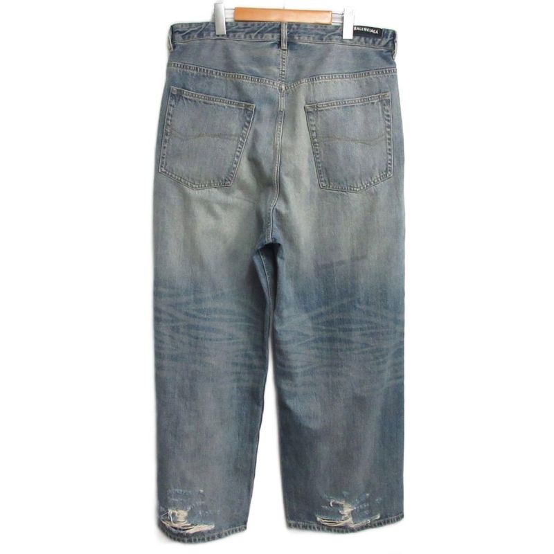 Balenciaga 24SS Oversize Baggy Denim Pants 786643 Tqw55 Drawstring Oversized