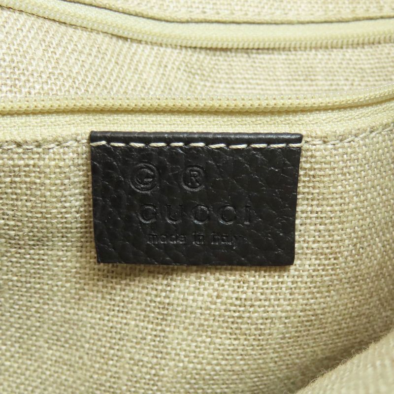 Gucci 449711 Outlet One Shoulder Interlocking G Shoulder Bag Leather Women