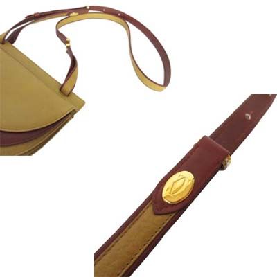 Cartier Bag Shoulder Leather Color Scheme Bordeaux Mustard