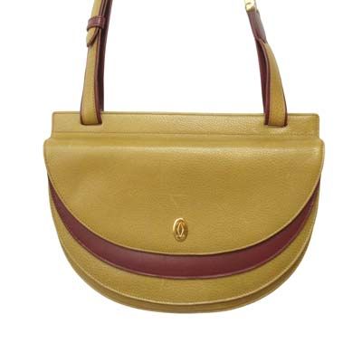 Cartier Bag Shoulder Leather Color Scheme Bordeaux Mustard