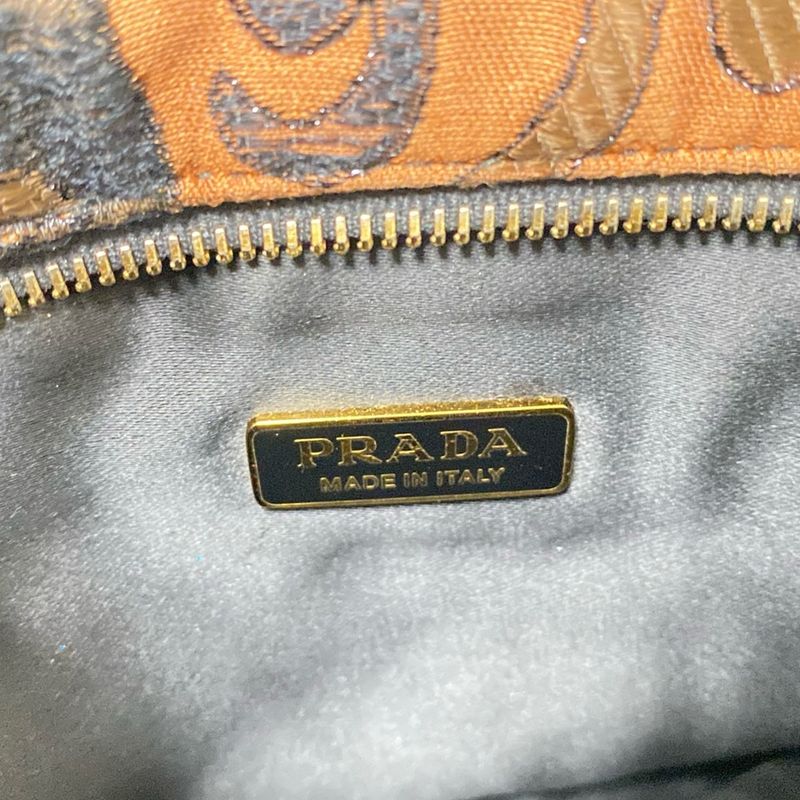 Prada Wallet Brocade 1ms003 Brown And Dark Brown And Black Wallet And Billfold