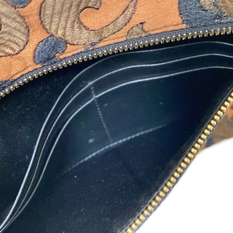 Prada Wallet Brocade 1ms003 Brown And Dark Brown And Black Wallet And Billfold